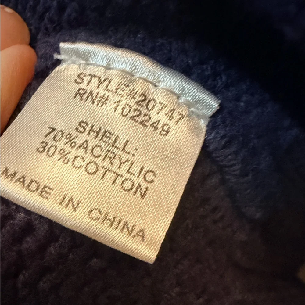 Skies Are Blue Navy Open Front Knit Cardigan Women’s L Textured Pocket Sweater